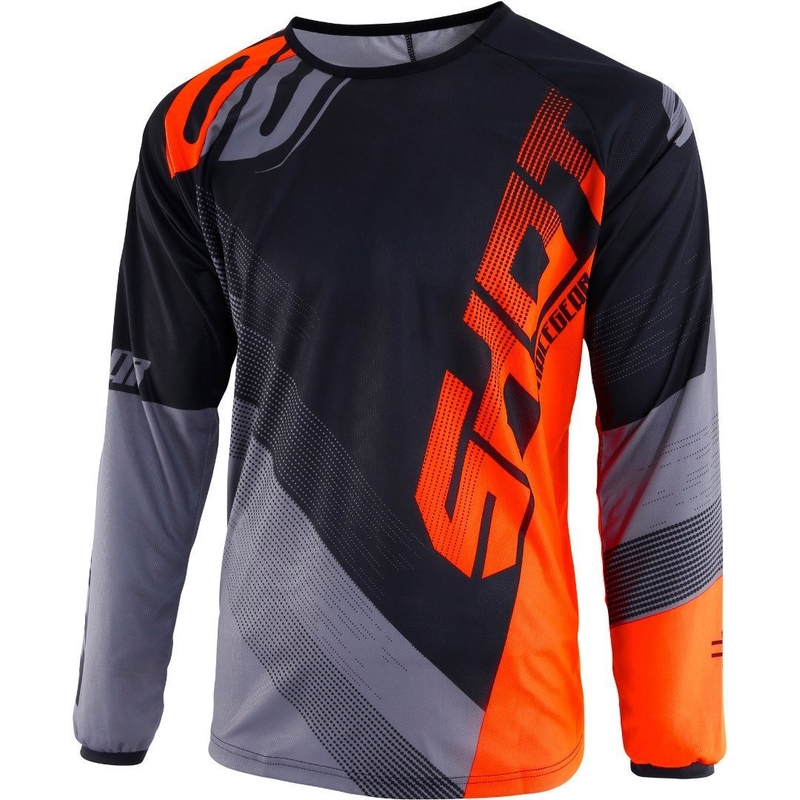 Otroška majica za motokros Shot DEVO Ultimate black-fluo orange