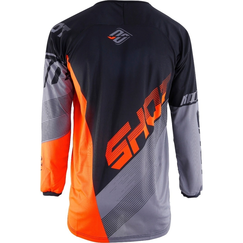 Otroška majica za motokros Shot DEVO Ultimate black-fluo orange
