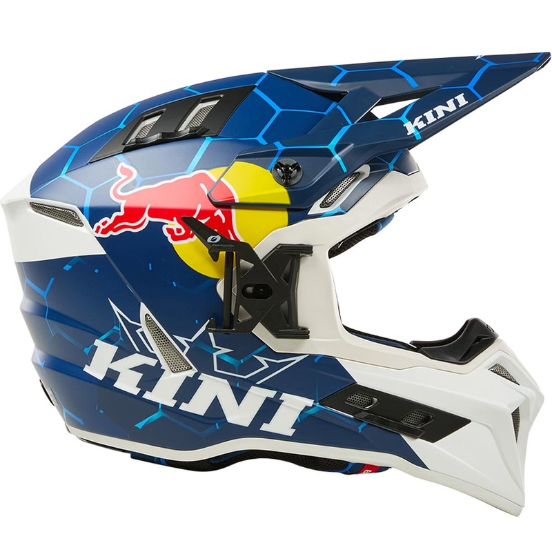 Motokros čelada KINI Red Bull EXC modro-bela