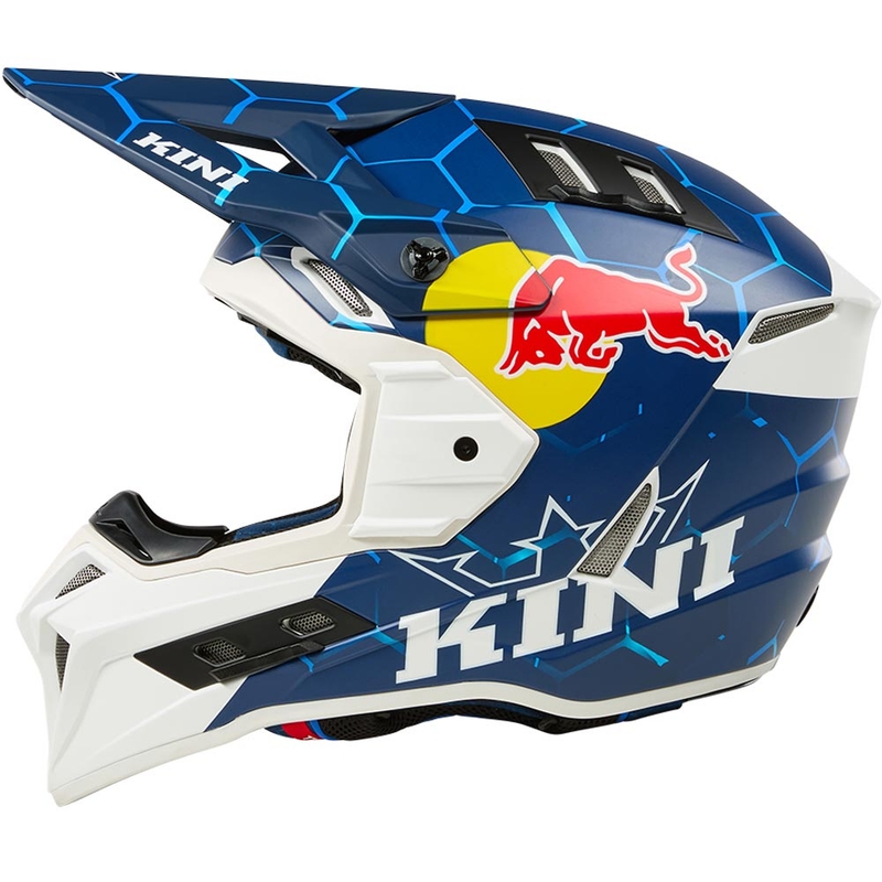 Motokros čelada KINI Red Bull EXC modro-bela