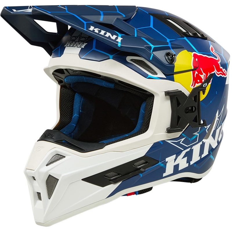 Motokros čelada KINI Red Bull EXC modro-bela