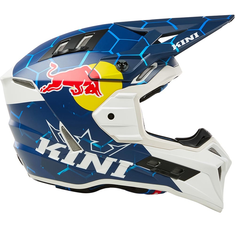 Motokros čelada KINI Red Bull EXC modro-bela