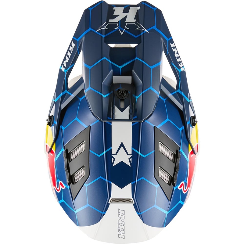 Motokros čelada KINI Red Bull EXC modro-bela