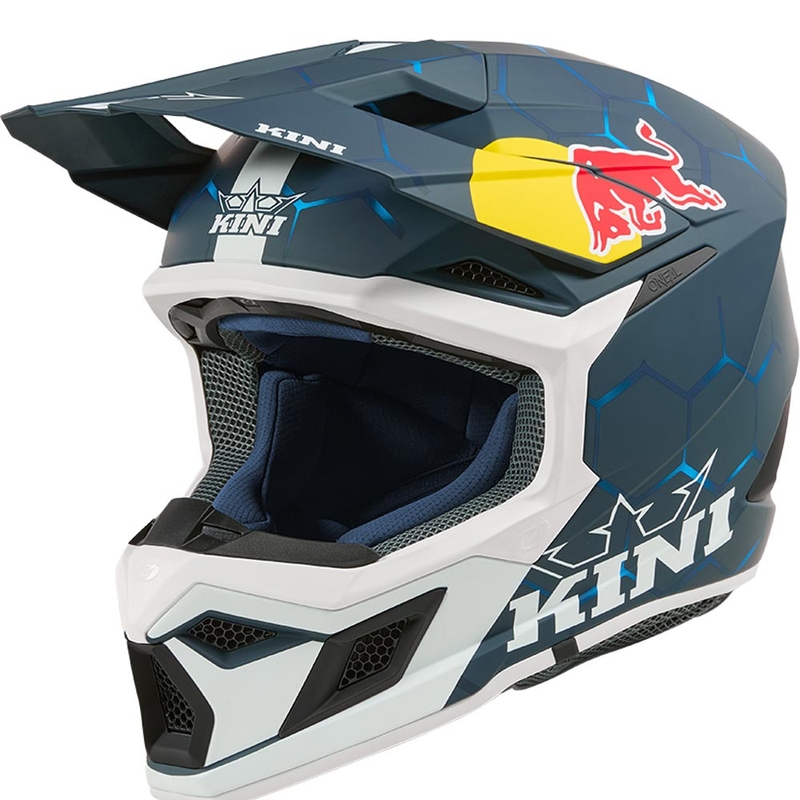 Otroška motokros čelada KINI Red Bull MX3 1.0 modro-bela