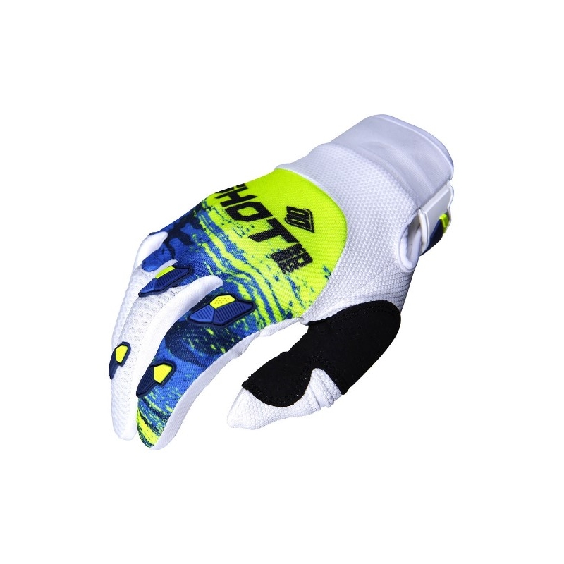 Motokros rokavice Shot CONTACT Counter modro-bela-fluo rumena