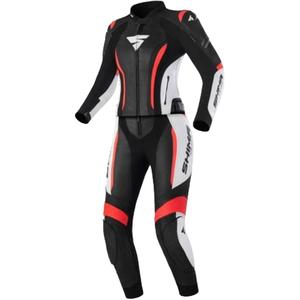 Ženski motoristični kombinezon Shima Miura 2.0 črno-belo-fluo rdeč