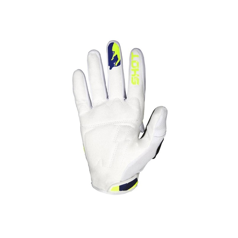 Motokros rokavice Shot CONTACT Counter modro-bela-fluo rumena