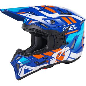 Motokros čelada O´Neal EX-SRS Dust modro-oranžna