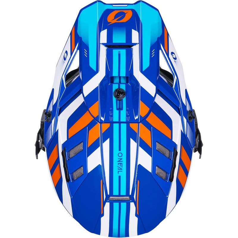 Motokros čelada O´Neal EX-SRS Dust modro-oranžna
