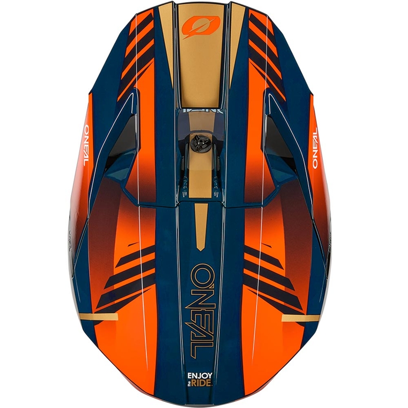 Motokros čelada O'Neal 3SRS Haze modro-oranžno-zlata