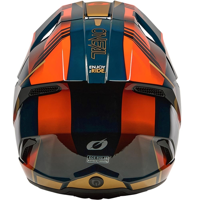 Motokros čelada O'Neal 3SRS Haze modro-oranžno-zlata
