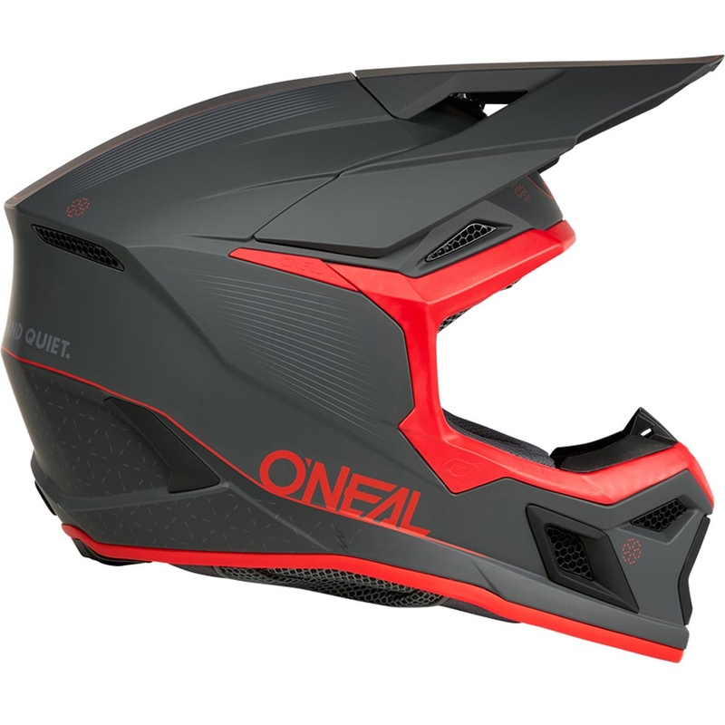 Motokros čelada O'Neal 3SRS E-stroke mat sivo-rdeča