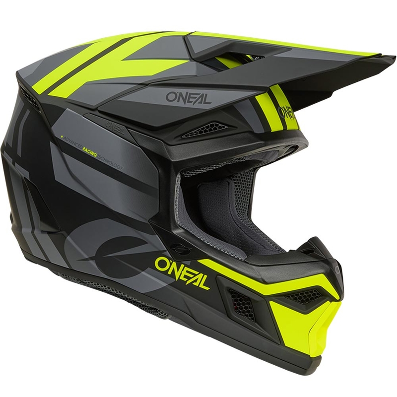 Motokros čelada O´Neal 3SRS Ride mat črno-sivo-fluo rumena