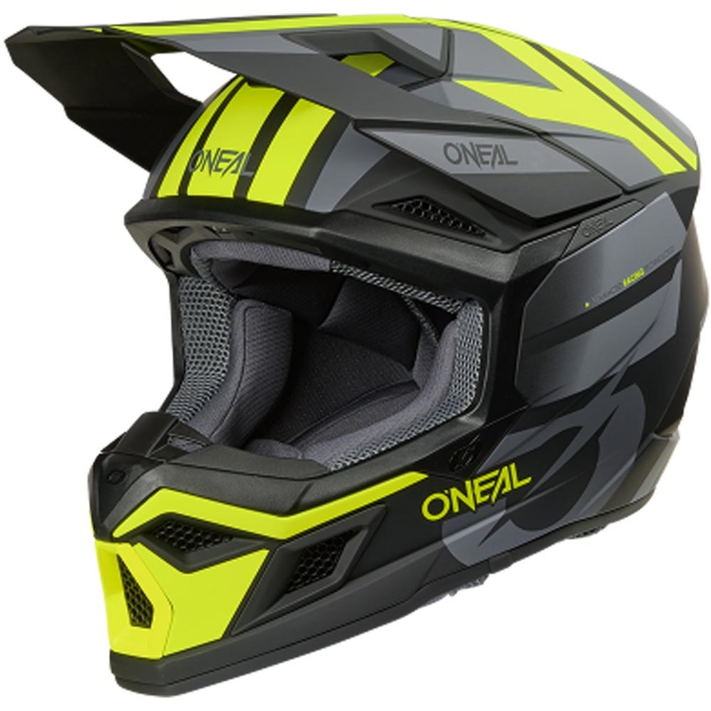 Motokros čelada O´Neal 3SRS Ride mat črno-sivo-fluo rumena