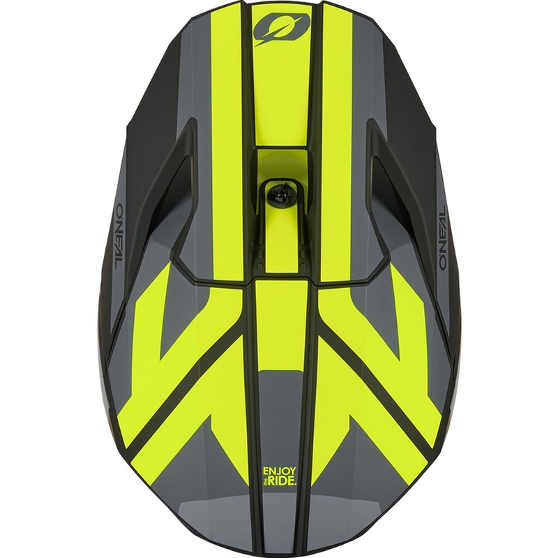 Motokros čelada O´Neal 3SRS Ride mat črno-sivo-fluo rumena