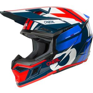 Motokros čelada O'Neal 3SRS Ride modro-belo-rdeča