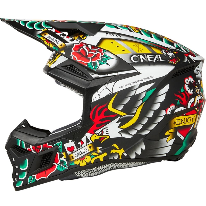 Otroška motokros čelada O'Neal 3SRS Inked multicolor