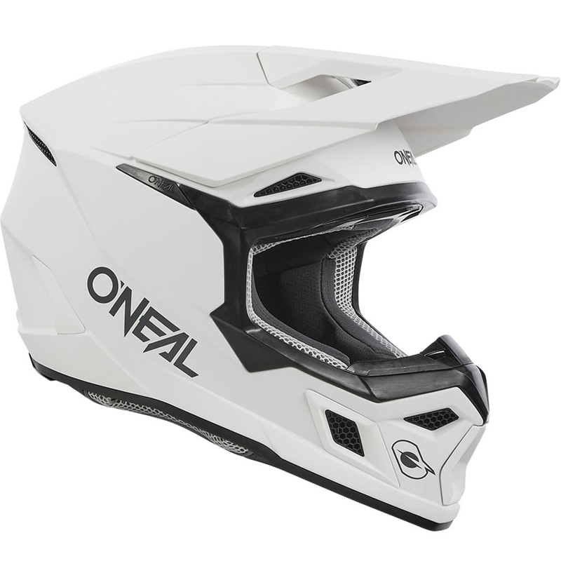 Motokros čelada O´Neal 3SRS Solid mat bela