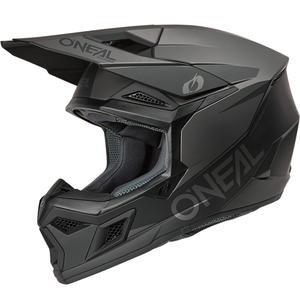 Motokros čelada O´Neal 3SRS Solid mat črno-siva