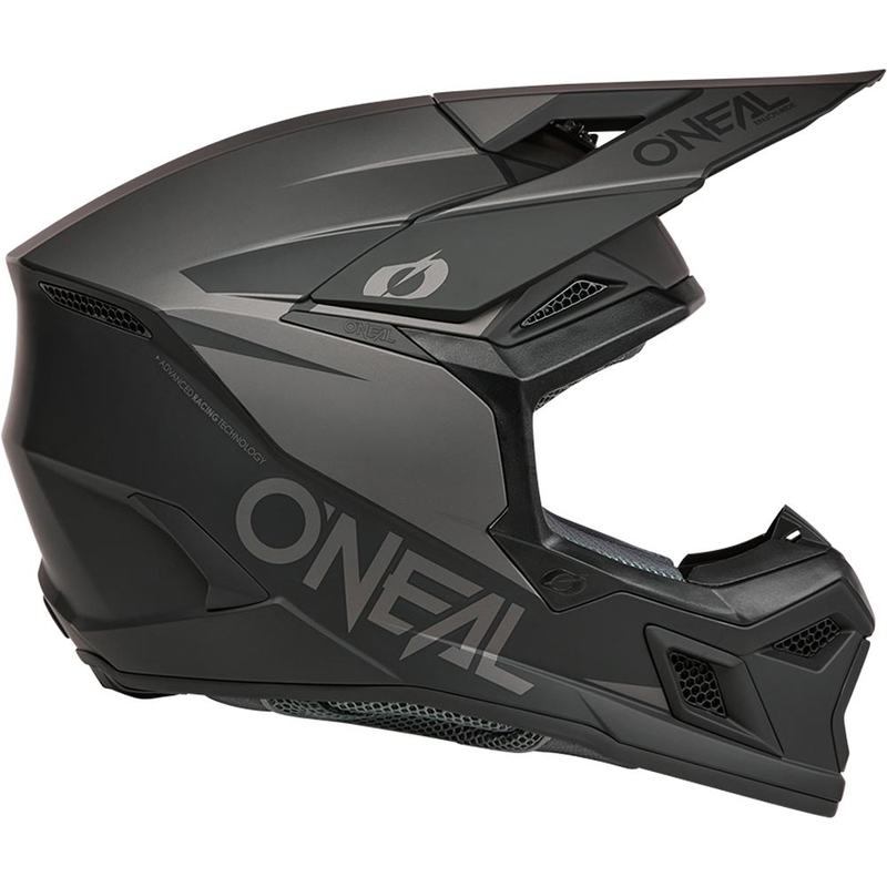 Motokros čelada O´Neal 3SRS Solid mat črno-siva