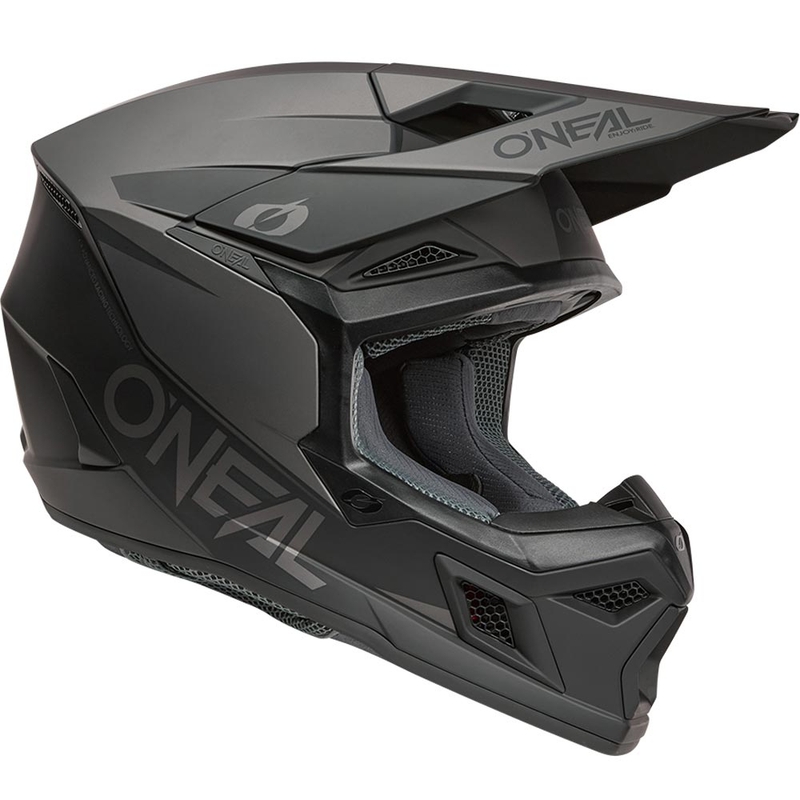 Motokros čelada O´Neal 3SRS Solid mat črno-siva