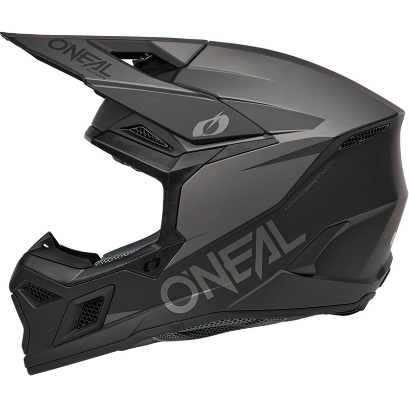 Motokros čelada O´Neal 3SRS Solid mat črno-siva