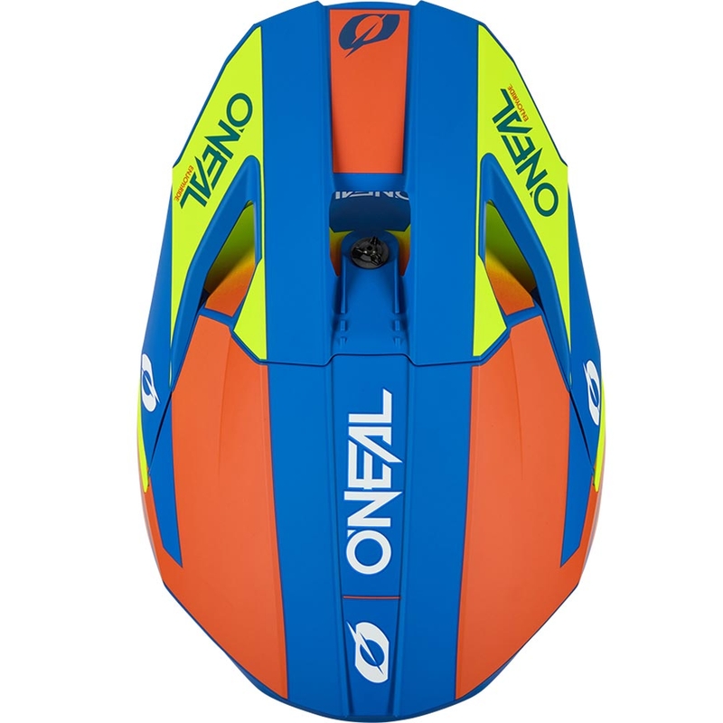 Motokros čelada O´Neal 3SRS Solid mat modro-fluo rumena