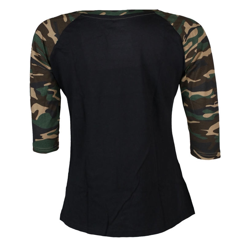 Ženska majica Black Heart Devil Rose Camo T-Shirt razprodaja