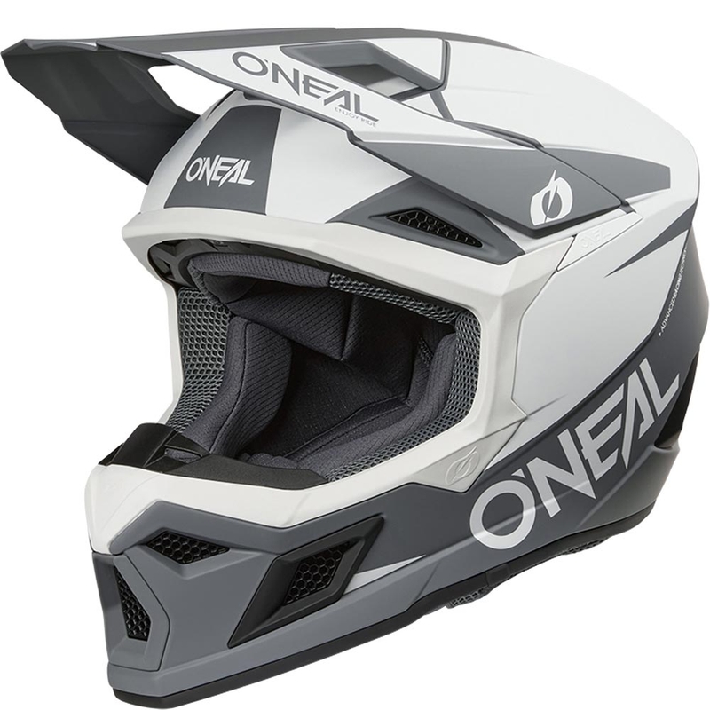 Motokros čelada O´Neal 3SRS Solid mat belo-siva