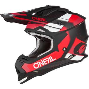Motokros čelada O'Neal 2SRS Spyde mat črno-rdeče-bela