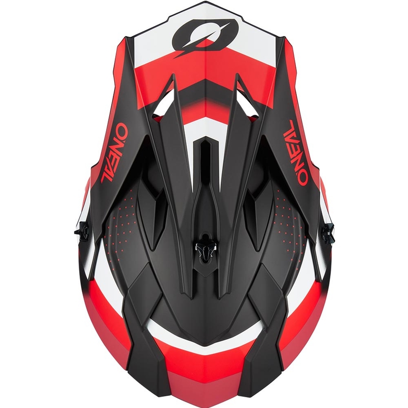 Motokros čelada O'Neal 2SRS Spyde mat črno-rdeče-bela