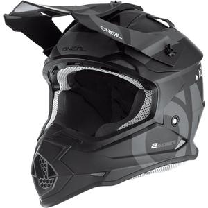 Motokros čelada O'Neal 2SRS Slick črno-siva