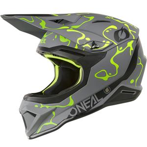 Motokros čelada O'Neal 1SRS Splash mat sivo-fluo rumena