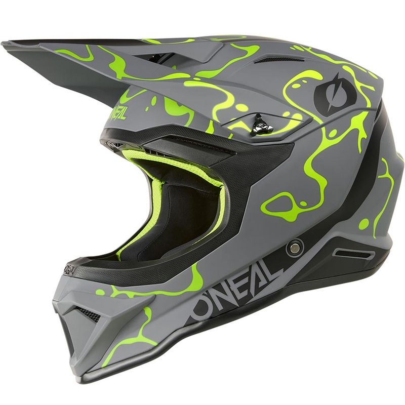 Motokros čelada O'Neal 1SRS Splash mat sivo-fluo rumena