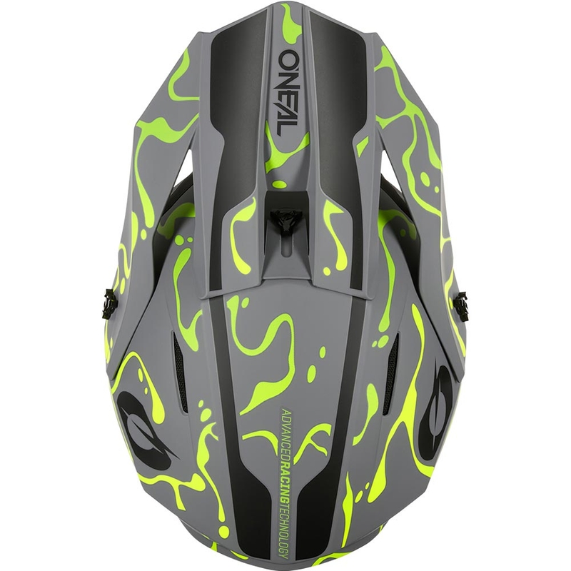 Motokros čelada O'Neal 1SRS Splash mat sivo-fluo rumena