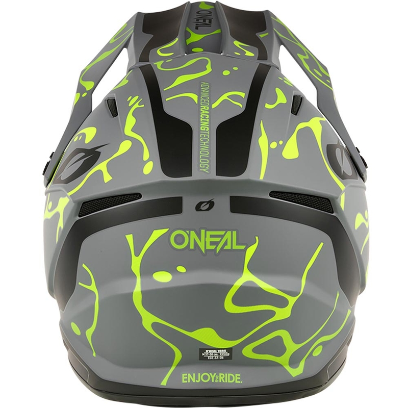Motokros čelada O'Neal 1SRS Splash mat sivo-fluo rumena
