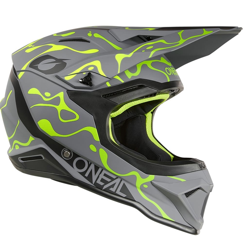 Motokros čelada O'Neal 1SRS Splash mat sivo-fluo rumena
