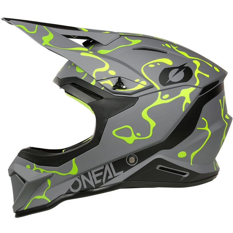 Motokros čelada O'Neal 1SRS Splash mat sivo-fluo rumena