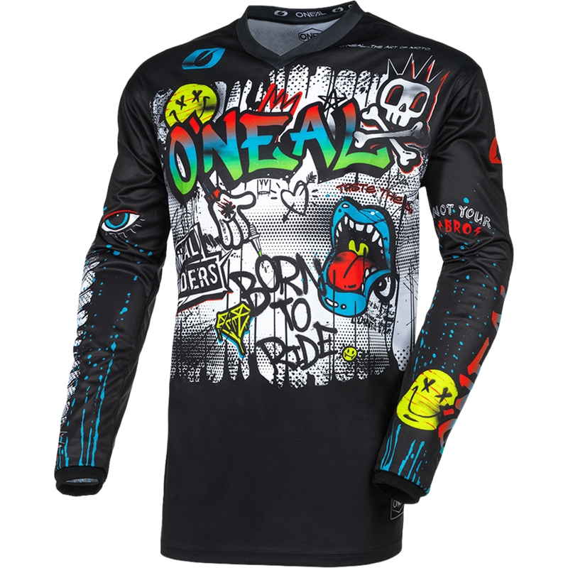 Motokros dres O'Neal Element Rancid črno-bel