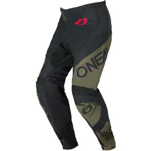 Motokros hlače O'Neal Element Racewear črno-olivne barve