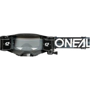 Motokros očala O´Neal B-33 Ictus črno-bela s sistemom Roll Off (prozorno pleksi steklo)