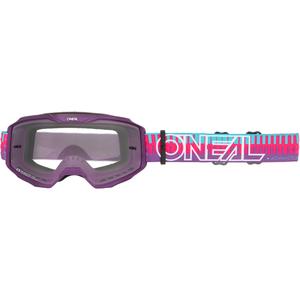 Motokros očala O´Neal B-10 Striped roza-vijolična (prozorno pleksi steklo)