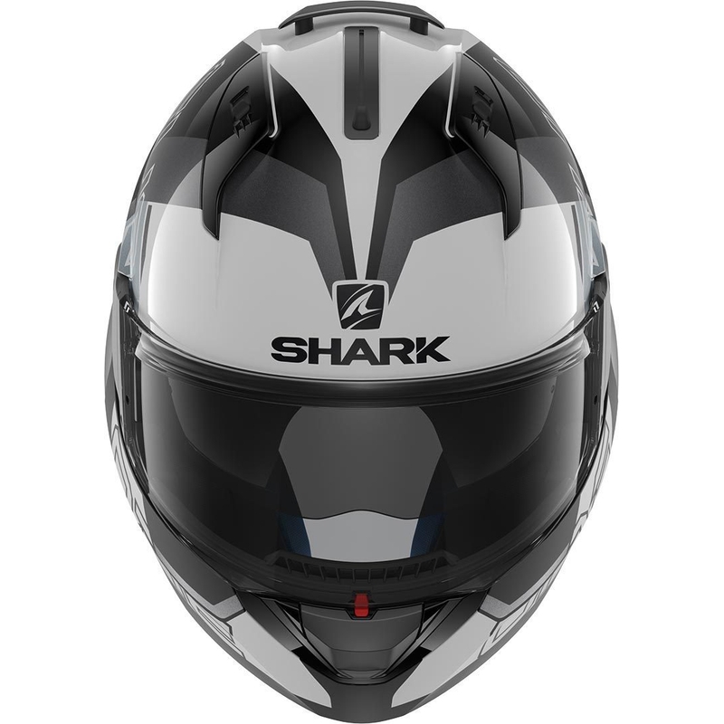 Nagibna čelada SHARK EVO-ONE 2 Slasher črno-bela-srebrna