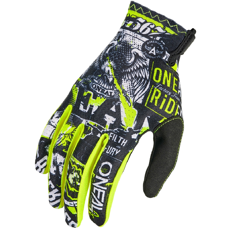 Otroške motokros rokavice O'Neal Matrix Attack črno-fluo rumene