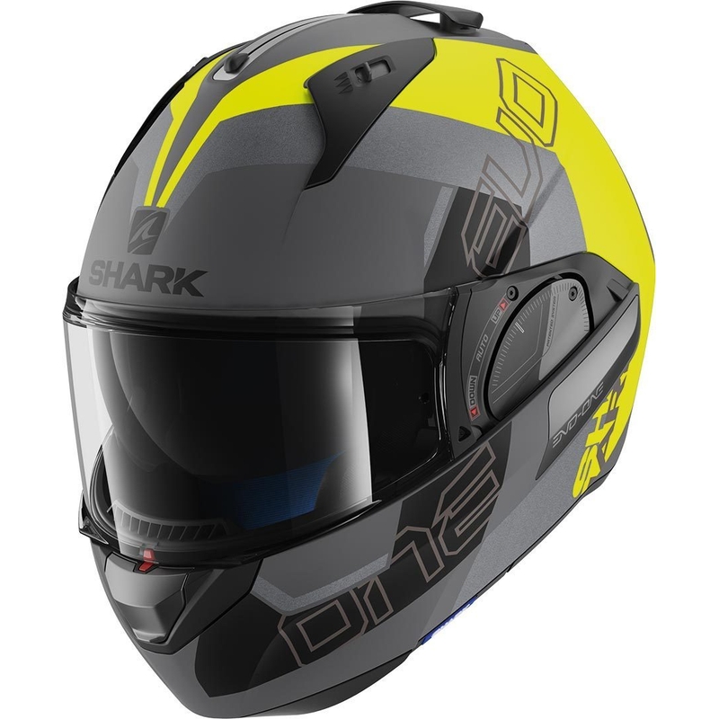 Zložljiva čelada SHARK EVO-ONE 2 Slasher Mat Silver-Black-Yellow razprodaja