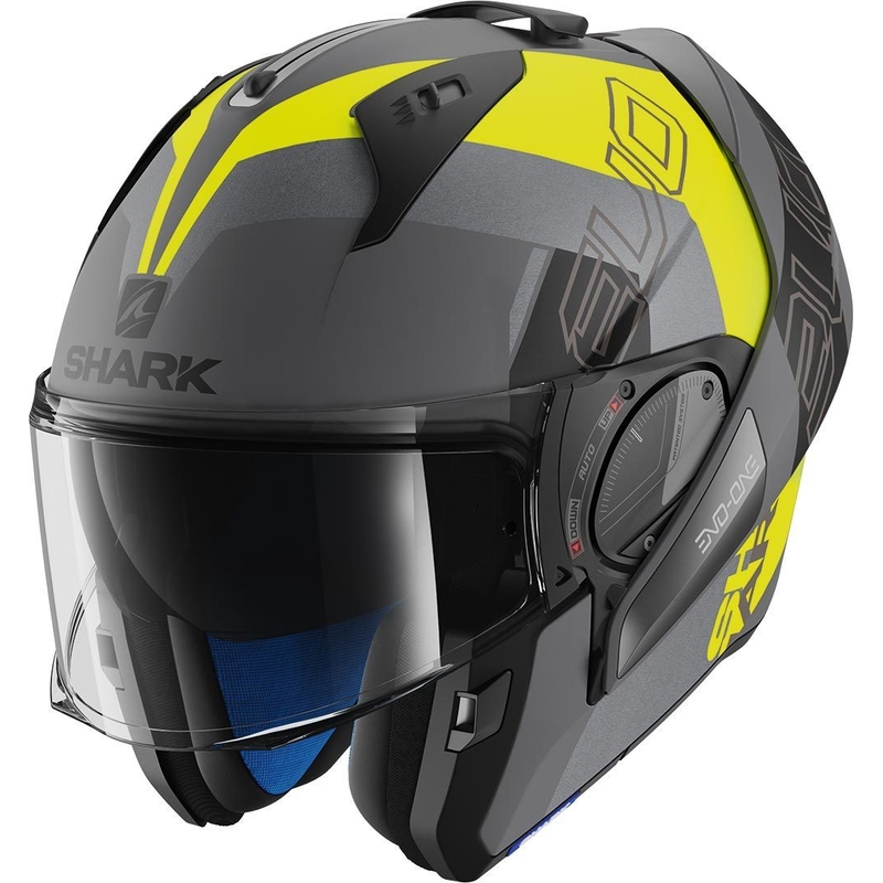 Zložljiva čelada SHARK EVO-ONE 2 Slasher Mat Silver-Black-Yellow razprodaja