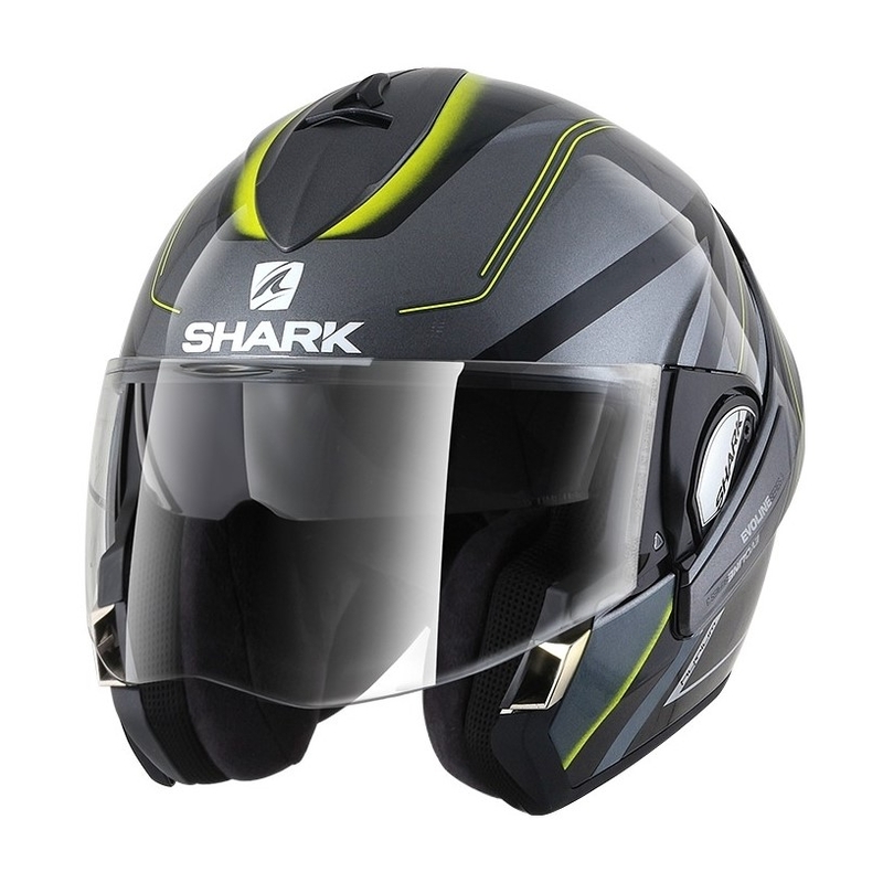 Zložljiva čelada SHARK EVOLINE 3 Hyrium Mat Grey-Black-Yellow razprodaja