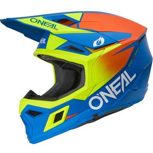 Otroška motokros čelada O'Neal 3SRS Solid mat modro-fluo rumena
