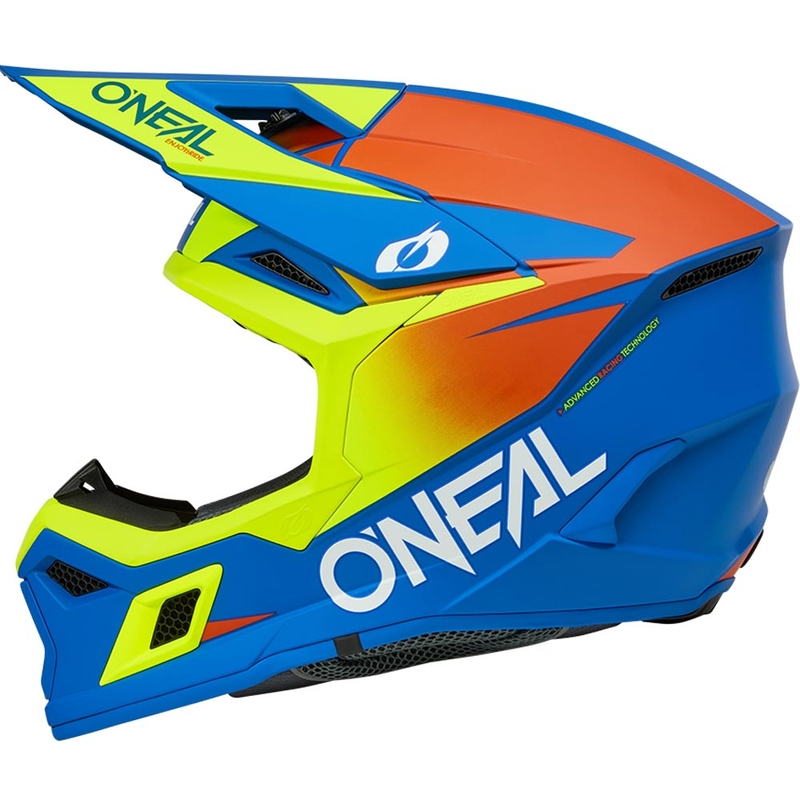Otroška motokros čelada O'Neal 3SRS Solid mat modro-fluo rumena