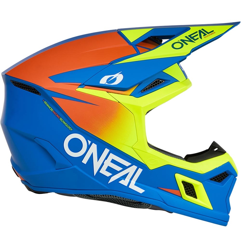 Otroška motokros čelada O'Neal 3SRS Solid mat modro-fluo rumena